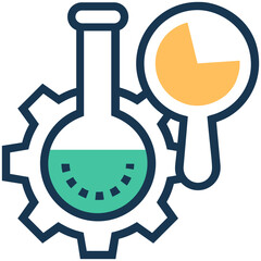 Modern flat icon of a research 