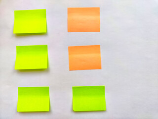 Fototapeta premium Blank Colorful Sticky Notes isolated on white background. Texture, pattern, place for text and copy space. Notes to remember