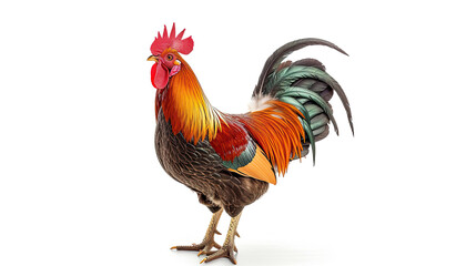 Fototapeta premium rooster standing isolated on a white background