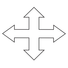 four-sided arrow icon. Element of simple icon for websites, web design, mobile app, info graphics. Thin line icon for website design and development, app development.