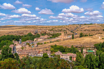 Fototapeta na wymiar Segovia Eresma Valley viewpoint the Mirador del Valle del Eresma near the Alcazar Castile and Leon Spain