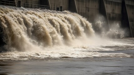 sustainable industry, water discharge at a hydroelectric power station