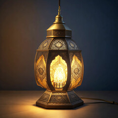 Ramadan Realistic Lamp Light HD quality on dark nevi blue background 5000/5000 pixel
