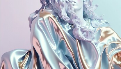 swirling fabric in pastel colors