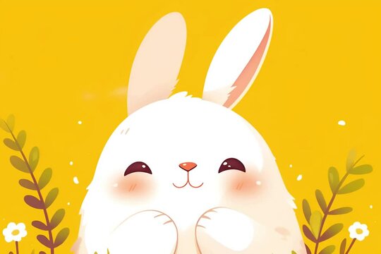 Happy Easter rabbit, bunny, animal, cartoon, cute, card