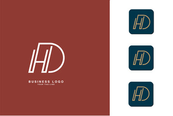 HD, DH, H, D, Abstract Letters Logo Monogram