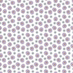 Hand Drawn Cute Tiny Flowers Seamless Pattern, Pencil style sketch art illustration