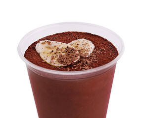 Blended banana coffee isolated on white