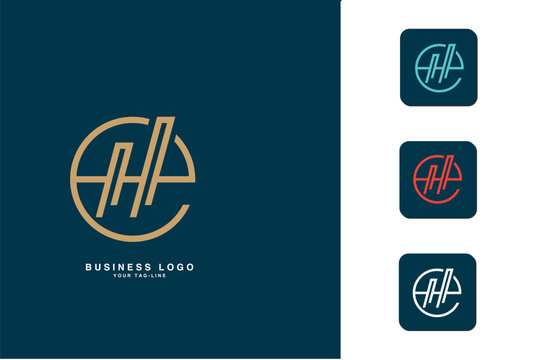 HE, EH, H, E, Abstract Letters Logo Monogram