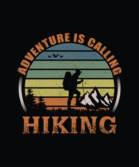 Adventure is calling hiking t-shirt design