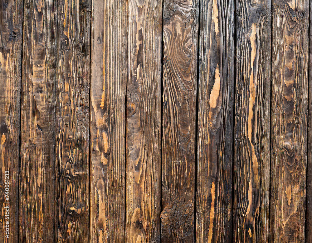 Poster old dark brown wood plank