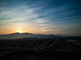 sunset in the mountains
