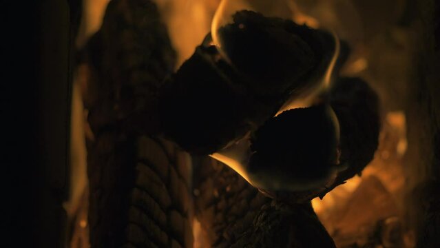Burning wood in a small stove
