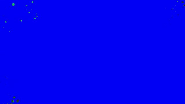 Green ground with a carbon surface cracks, breaks and falls into a hole revealing a blue screen and transparent background. 3D animated intro with chroma key and alpha channel ProRes 4444 in 4k UHD.