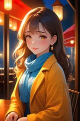 Portrait de femme au restaurant