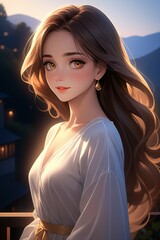 Portrait de femme en robe