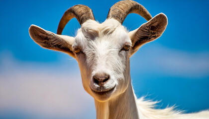 Obraz premium Portrait of a white goat, Morocco