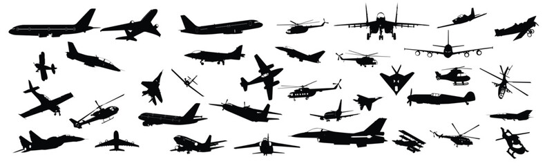 Fototapeta na wymiar Set of Airplane Vector illustration.