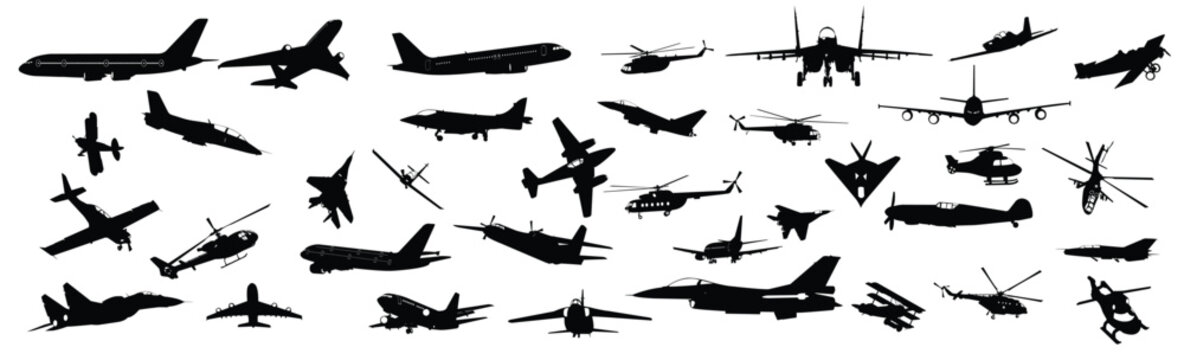 Set of Airplane Vector illustration.