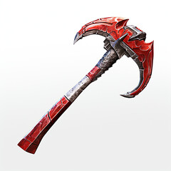 red and white axe