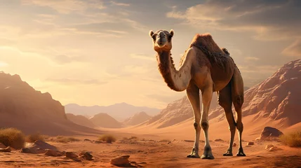 Foto op Aluminium Camel in the desert 8K © Piyada