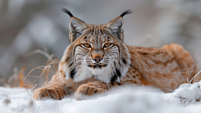 close up wildlife photography, authentic photo of a lynx in natural habitat, taken with telephoto lenses, for relaxing animal wallpaper and more