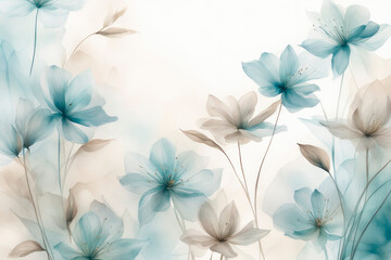 Obraz premium Art background with transparent x-ray flowers.