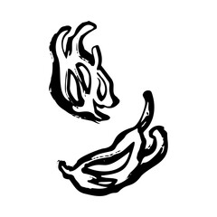 メースの和風ベクターイラスト（白黒）。