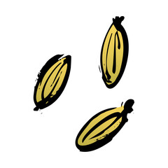 クミンの和風ベクターイラスト（カラー）。