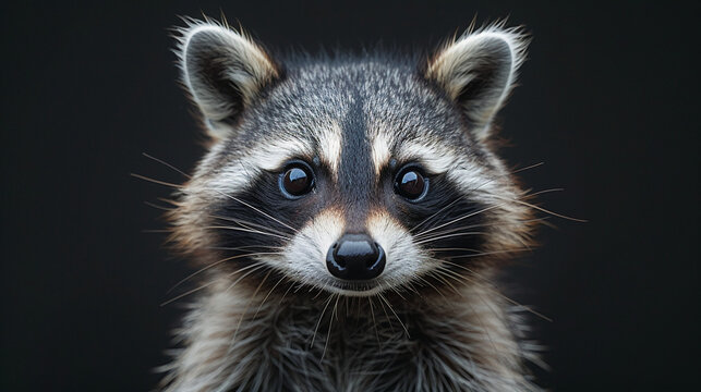 Fototapeta close up wildlife photography, authentic photo of a cute raccoon in natural habitat, taken with telephoto lenses, for relaxing animal wallpaper and more