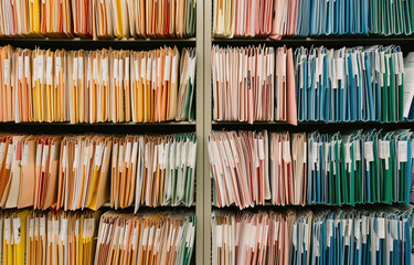 Medical Record Room with Alphabetically Sorted Files and Charts on Shelves