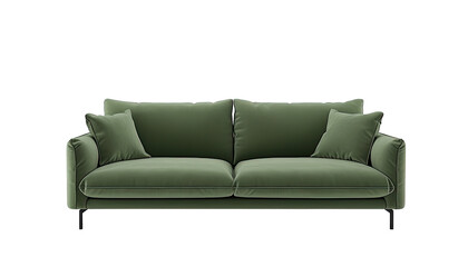 Green colored Modern sofa Furniture set for interior design  png transparent on white background