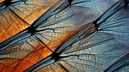 Dragonfly wing close up background with zoomed transparent lattice or macro chitin net - obrazy, fototapety, plakaty