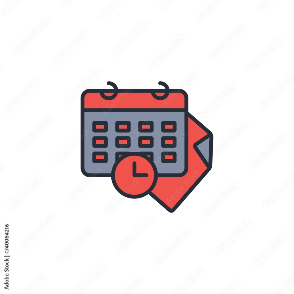 Poster schedule icon. vector.editable stroke.linear style sign for use web design,logo.symbol illustration.