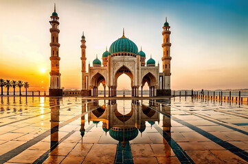 Naklejka premium Mosques of Arab countries And Islamic 