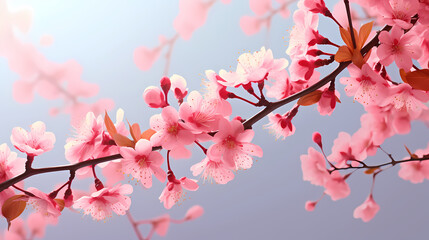 Cherry blossoms in full bloom create a soft and dreamy atmosphere