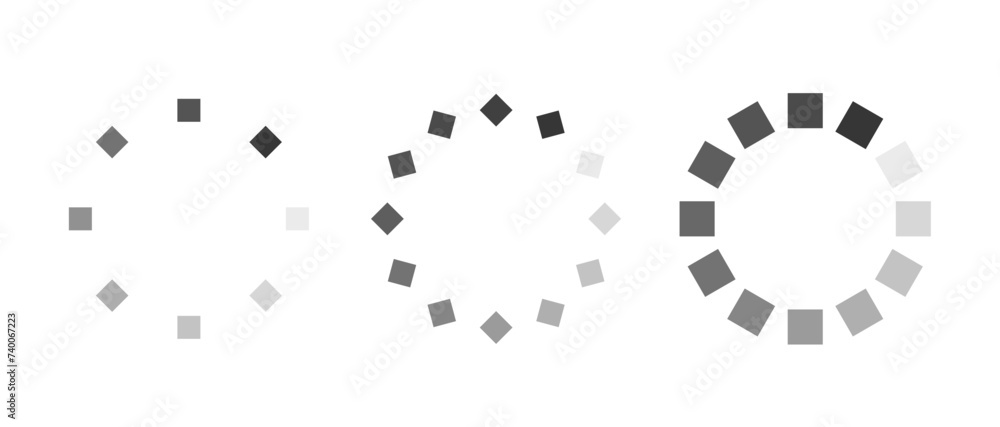 Poster circle icons symbolizing progress or loading progress. circular vector design, isolated template for