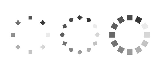 Circle Icons Symbolizing Progress Or Loading Progress. Circular Vector Design, Isolated Template For Web Interfaces
