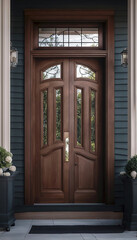 Fototapeta na wymiar Large decorative wooden doors