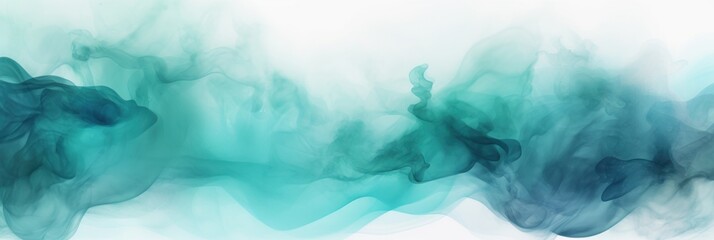 Abstract watercolor paint background dark Cyan gradient color with fluid curve lines texture