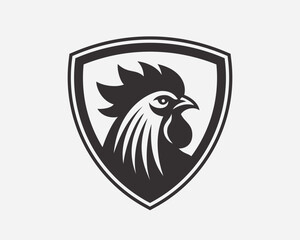 Rooster modern logo. Chicken vector illustration for your emblem or crest.