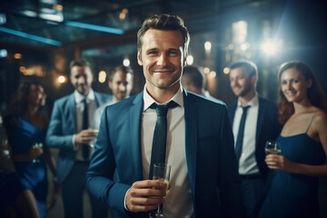 Fototapeta premium Professional workers at workspace office managers confident successful people Generative AI