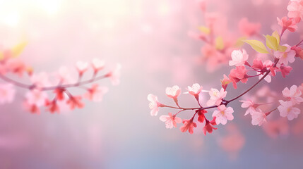 Beautiful pink spring cherry blossoms