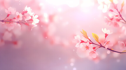 Beautiful pink spring cherry blossoms