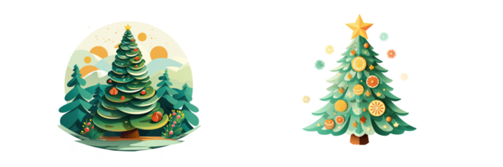 Merry christmas day Tree Paper Cutout, Isolated Transparent Background Images, PNG