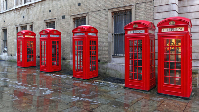 Red Telephone Booths in London England
