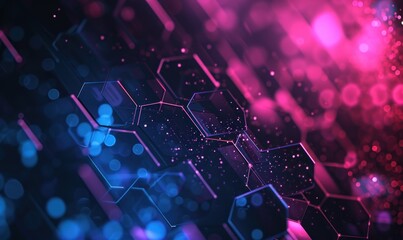 Glowing Hexagonal a Fusion of Technology and Abstract Art