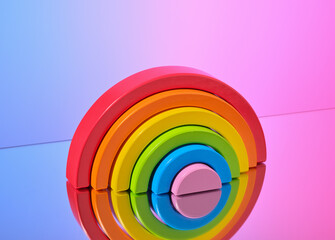 Obraz premium A rainbow toy and a beautiful decorative ornament.