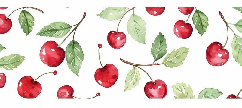 Cherry berries texture for fabric, paper, wallpaperripe cherry illustrationabstract print design.