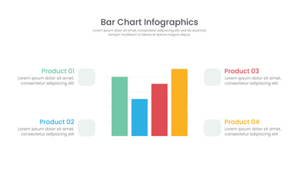 Four bar chart infographic template design